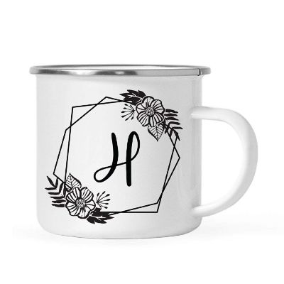 Floral Monogram H 11oz Campfire Mug Image 1
