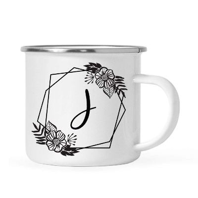 Floral Monogram J 11oz Campfire Mug Image 1