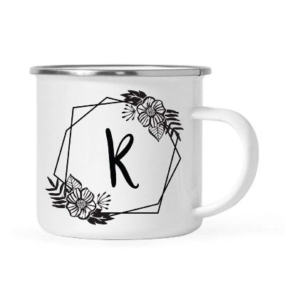 Floral Monogram K 11oz Campfire Mug Image 1