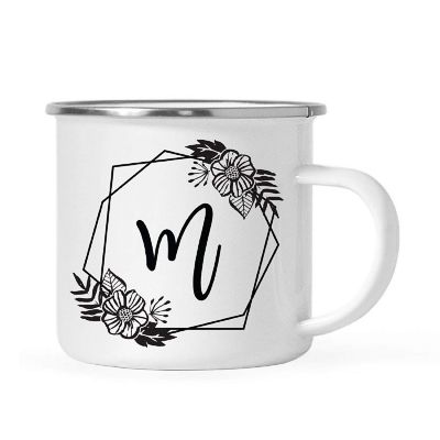 Floral Monogram M 11oz Campfire Mug Image 1