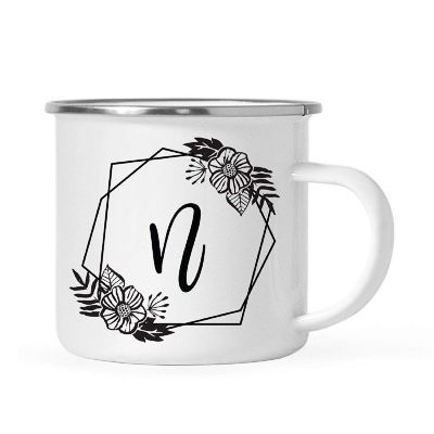 Floral Monogram N 11oz Campfire Mug Image 1