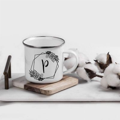 Floral Monogram P 11oz Campfire Mug Image 1