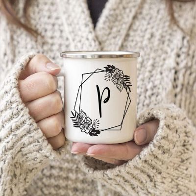 Floral Monogram P 11oz Campfire Mug Image 2