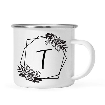 Floral Monogram T 11oz Campfire Mug Image 1