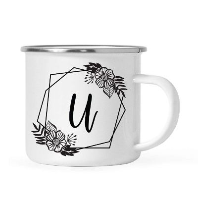 Floral Monogram U 11oz Campfire Mug Image 1