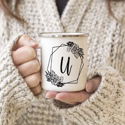 Floral Monogram U 11oz Campfire Mug Image 2