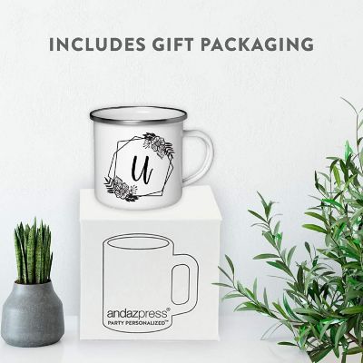 Floral Monogram U 11oz Campfire Mug Image 3