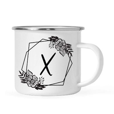 Floral Monogram X 11oz Campfire Mug Image 1