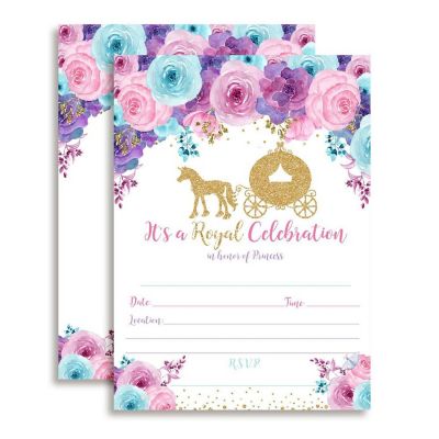 Floral Princess Invitations 40pc. by AmandaCreation Image 1