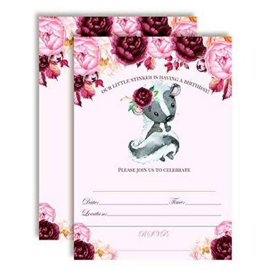 Floral Skunk Invitations 40pc. by AmandaCreation Image 1