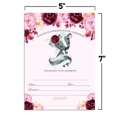 Floral Skunk Invitations 40pc. by AmandaCreation Image 2