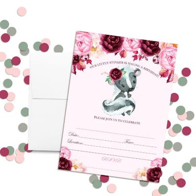 Floral Skunk Invitations 40pc. by AmandaCreation Image 3