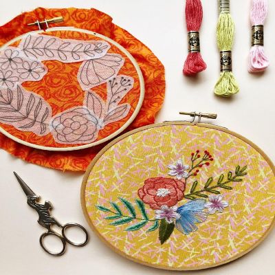 Florals - Peel Stick and Stitch Hand Embroidery Patterns Image 1