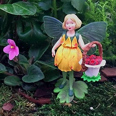 Flower Fairies Secret Garden FF1002 Buttercup Fairy w Raspberry Basket Image 2