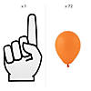 Foam Hand Cardboard Cutout Stand-Up with Orange Balloons Kit - 73 Pc. Image 1