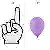 Foam Hand Cardboard Cutout Stand-Up with Purple Balloons Kit - 73 Pc. Image 1