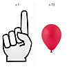 Foam Hand Cardboard Cutout Stand-Up with Red Balloons Kit - 73 Pc. Image 1