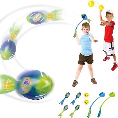 Foam Missile Football Launcher Set of 8 Flying Toys - Includes 2 Launchers, 3 Soft Rocket Missile Balls & Soft Balls - Play22usa Image 1