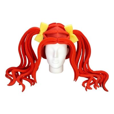 Foam Party Hats Double Ponytail Wig - Photo Booth Prop - Party Favors -Halloween - Crazy Hat Day Image 1