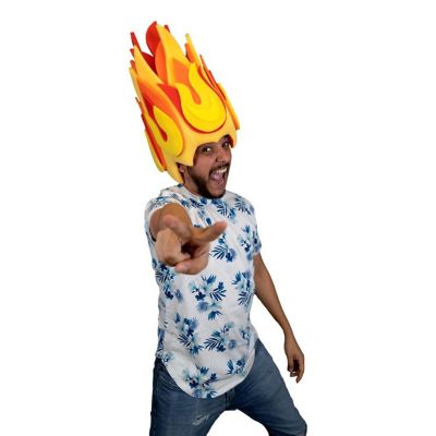 Foam Party Hats Flames Wig - Photo Booth Prop - Party Favors -Halloween - Crazy Hat Day Image 1