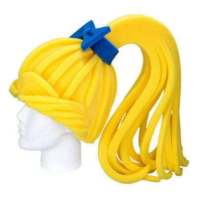 Foam Party Hats Ponytail Wig - Photo Booth Prop - Party Favors -Halloween - Crazy Hat Day Image 2