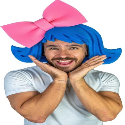 Foam Party Hats Wig with Large Bow - Photo Booth Prop - Party Favors -Halloween - Crazy Hat Day Image 2