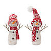 Foam Snowman With Hat And Scarf (Set Of 2) 14.5"H, 17.75"H Foam/Fabric Image 1