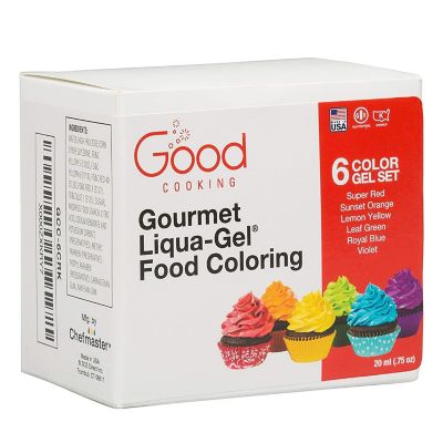 Food Coloring Liqua-Gel - 6 Color Rainbow Kit in .75 fl. oz. (20ml) Bottles Image 2