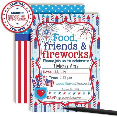 Food, Friends & Fireworks Invitations by AmandaCreation 40pcs. Image 1