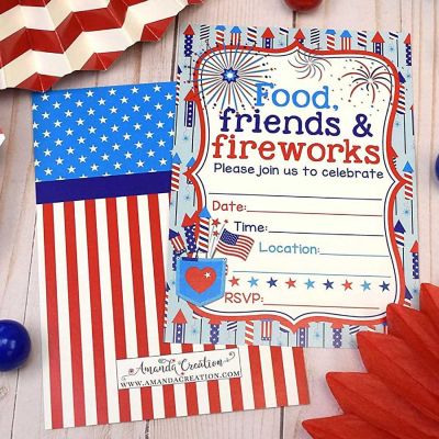 Food, Friends & Fireworks Invitations by AmandaCreation 40pcs. Image 3