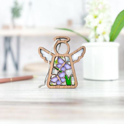 Forged Flare Mother's Angels - 3.5 x 3.25 x .38 inch Playful Purple Butterflies Ornament Image 2