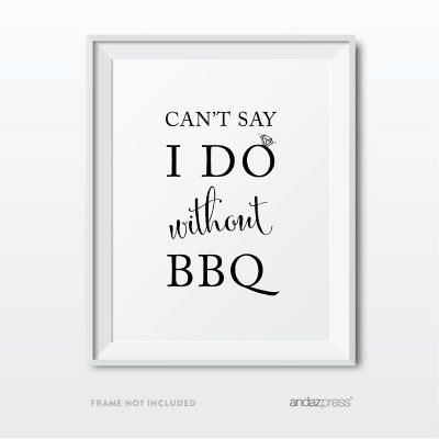 Formal Black White BBQ Table 8.5x11 sign Image 1
