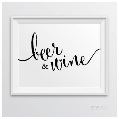 Formal Black White Beer Wine Bar 8.5x11 Image 1
