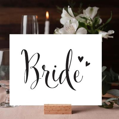 Formal Black White Bride Sign 8.5x11 Image 2