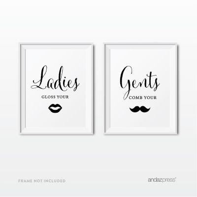 Formal Black White Funny Restroom 8.5x11 Image 1
