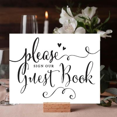Formal Black White Guestbook 8.5x11 Image 2