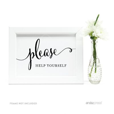 Formal Black White Help Yourself 5x7 Image 1