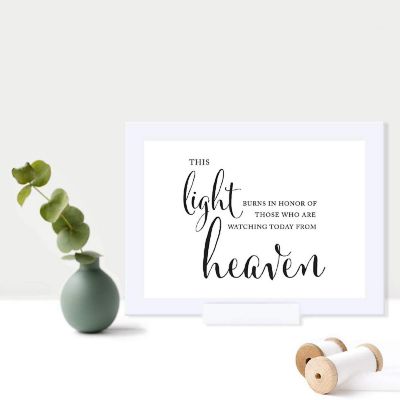 Formal Black White Memorial Candle 5x7 Image 1