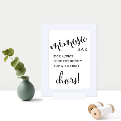 Formal Black White Mimosa Bar 5x7 Image 1