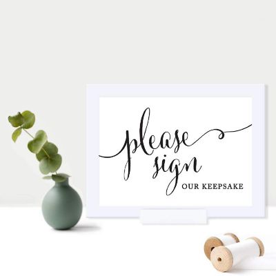 Formal Black White Sign Our Keepsake 5x7 Image 1