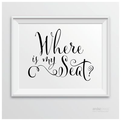 Formal Black White Where Is Seat 8.5x11 Image 2