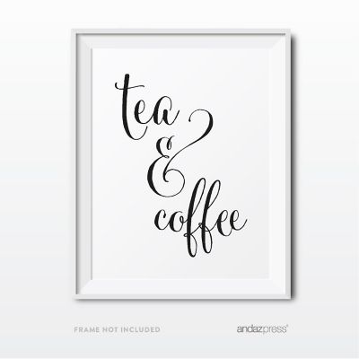 Formal BW Tea Coffee Sign 8.5x11IN Image 1