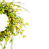 Forsythia and Leaves Artificial Spring Floral Wreath 20" Image 3