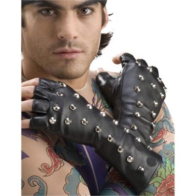 Forum Novelties Studded Fingerless Gloves Image 1