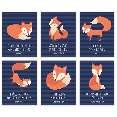Fox Bible Verse Nursery 6Pk 8.5x11in Image 1