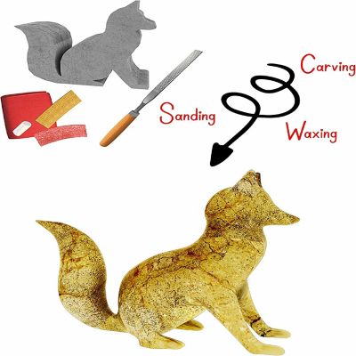 Fox Soapstone Carving Kit and Whittling, Carve Your Own Sculpture Image 1