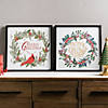 Framed Merry Christmas Wreath Print 15.75"SQ Image 1