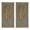 Framed Palm (Set Of 2) 14"L X 27.5"H Wood/Paper Image 1