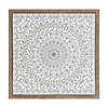 Framed Paper Mache Mandala Wall Plaque 25.5"Sq Iron/Wood Image 1