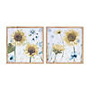 Framed Sunflower Floral Print (Set Of 2) 15.5"Sq Wood/Mdf Image 1